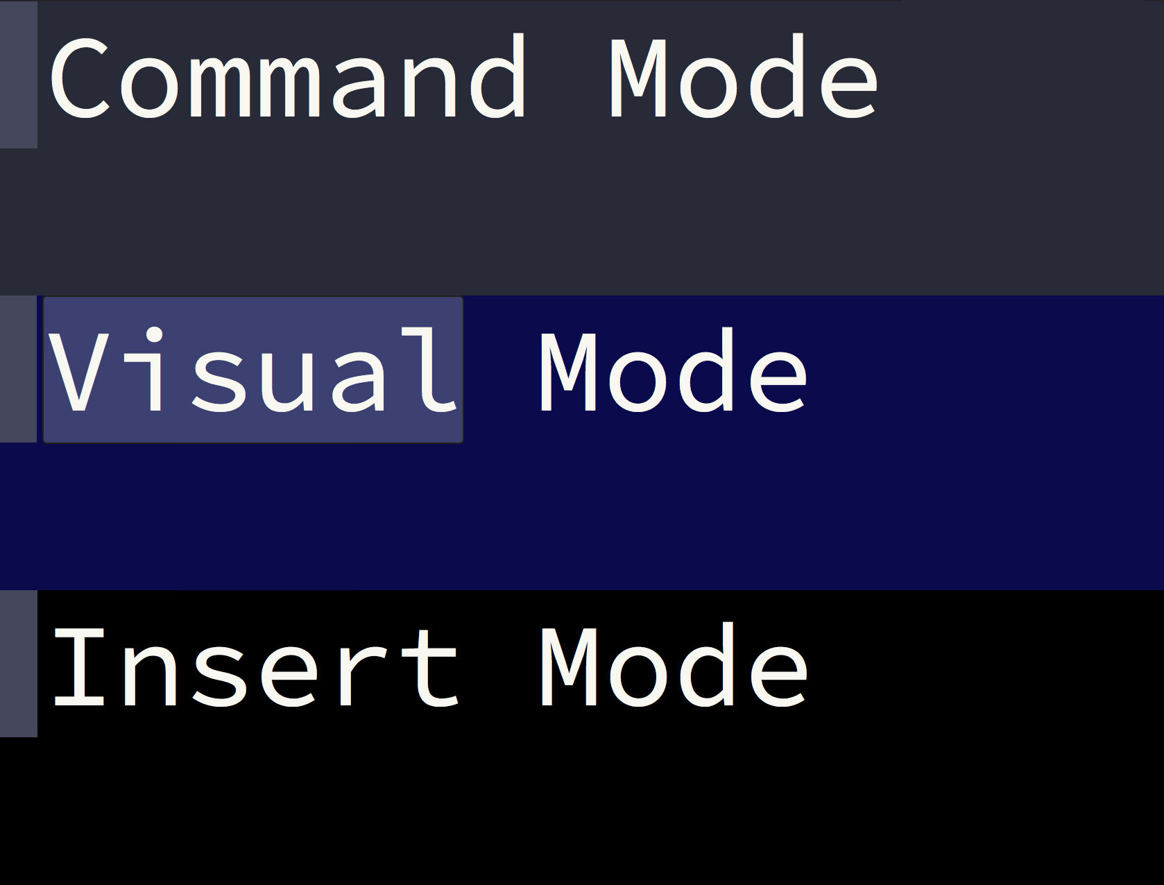 Three different modes
